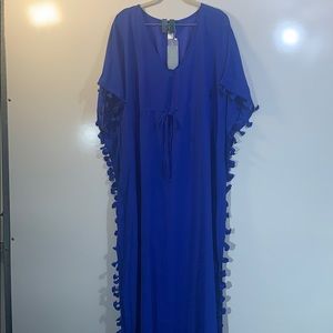Coastal Blue Women's Swimwear Maxi Caftan Cover Up